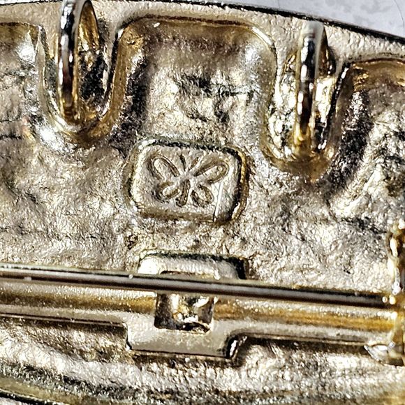 Weekenders Modernist Brooch Pendant Vintage Taupe Enamel Vertical or Horizontal - Picture 4 of 11